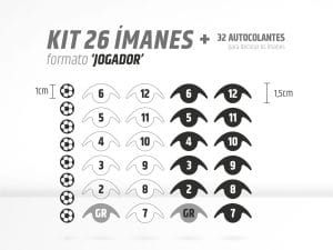 Kit 26 Ímanes 'Jogador' Futebol